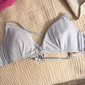 J. Crew Pale Gray Triangle Bikini Top